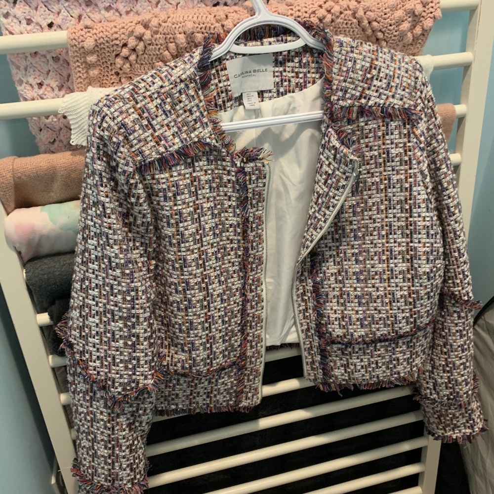 Carolina Belle Tweed Fringe Jacket Blazer